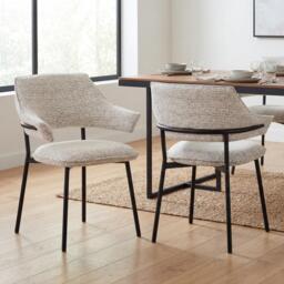 Shankar Set of 2 Geneva Textured Dining Chairs