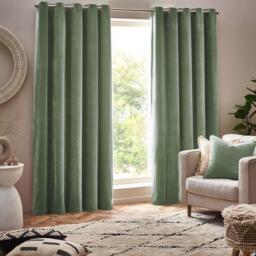 Yard Heavy Chenille Fully Lined Eyelet Curtains - thumbnail 2