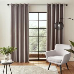 Catherine Lansfield Faux Silk Blackout Thermal Eyelet Curtains