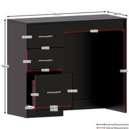 Lassic Vida Designs Riano 3 Drawer Dressing Table - thumbnail 2