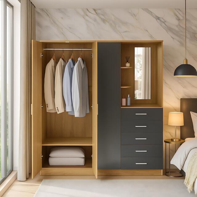Jack Wills Carlton High Gloss Mirror Combi Unit