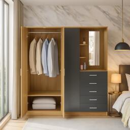 Jack Wills Carlton High Gloss Mirror Combi Unit - thumbnail 1