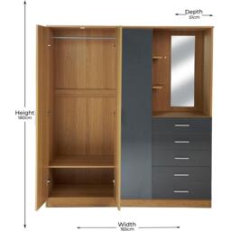 Jack Wills Carlton High Gloss Mirror Combi Unit - thumbnail 3