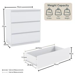 Lassic Vida Designs Denver 3 Drawer Chest - thumbnail 2