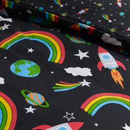 Catherine Lansfield Rainbow Rockets Reversible Duvet Cover Set - thumbnail 2