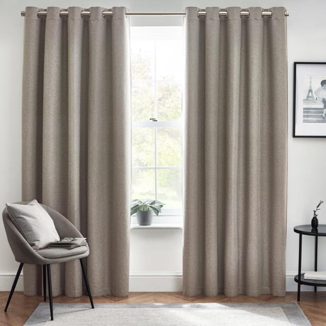 Furn Dawn Textured Blackout Eyelet Curtains - image 1