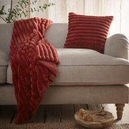 Appletree Morritz Soft Reversible Bedspread Throw - Terracot - thumbnail 2