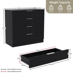 Lassic Trega 4 Drawer Chest of Drawers - thumbnail 2