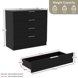 Lassic Trega 4 Drawer Chest of Drawers - thumbnail 2