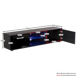 Lassic Vida Designs Cosmo 2 Door Multi LED TV Unit 160cm - thumbnail 2