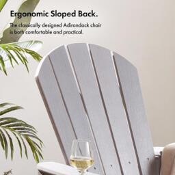 VonHaus VonHaus - Grey Adirondack Chair - thumbnail 4
