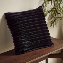 Catherine Lansfield Cosy Ribbed Faux Fur Soft Touch Cushion - thumbnail 1