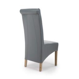 Shankar Set of 2 Krista Bonded Leather Grey Dining Chairs - thumbnail 2