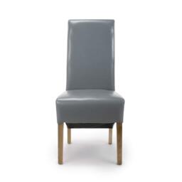 Shankar Set of 2 Krista Bonded Leather Grey Dining Chairs - thumbnail 4