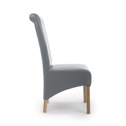 Shankar Set of 2 Krista Bonded Leather Grey Dining Chairs - thumbnail 3