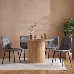 Birlea Axel Round Fluted Dining Table - thumbnail 6