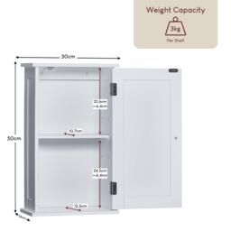 Lassic Bath Vida Priano 1 Door Wall Cabinet - thumbnail 2
