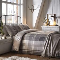 Dreams and Drapes Colville Check Brushed Cotton Duvet Cover Set - thumbnail 1
