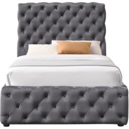 Comfy Living Tufted Fabric Gas Lift Ottoman Bed with Mattress - thumbnail 3