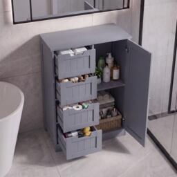 Lassic Bath Vida Priano 4 Drawer 1 Door Freestanding Unit - thumbnail 3