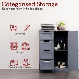 Lassic Bath Vida Priano 4 Drawer 1 Door Freestanding Unit - thumbnail 5