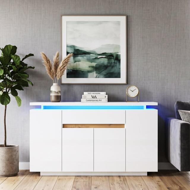 Urban Meuble Modern LED Sideboard with Drawer and Doors - image 1