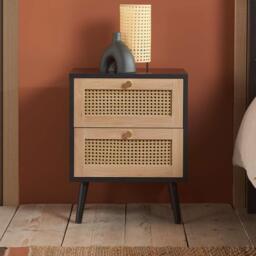 Birlea Croxley 2 Drawer Rattan Bedside