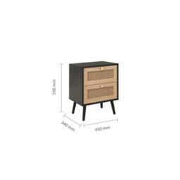 Birlea Croxley 2 Drawer Rattan Bedside - thumbnail 6