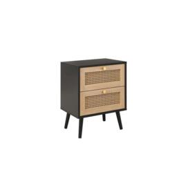 Birlea Croxley 2 Drawer Rattan Bedside - thumbnail 4