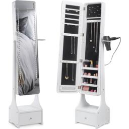 VonHaus BTFY White LED Jewellery Armoire with Mirror - thumbnail 1