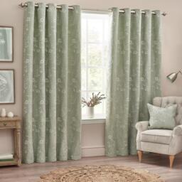 Wylder Sophia Floral Jacquard Eyelet Curtains - thumbnail 1