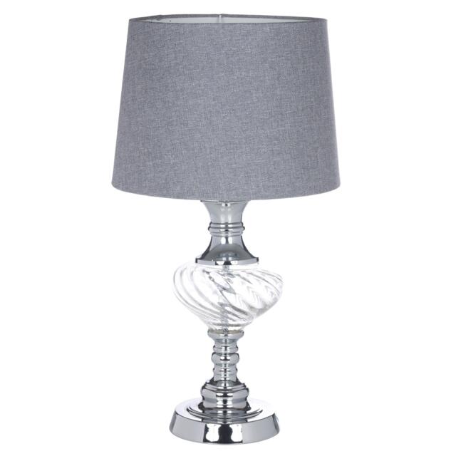 K Living Witney Chrome and Glass Table Lamp Charcoal - image 1
