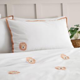 Catherine Lansfield Embroidered Lions Duvet Cover Set - thumbnail 2