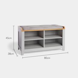 VonHaus VonHaus Shoe Storage Bench With Padded Seat - thumbnail 3