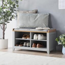 VonHaus VonHaus Shoe Storage Bench With Padded Seat - thumbnail 2