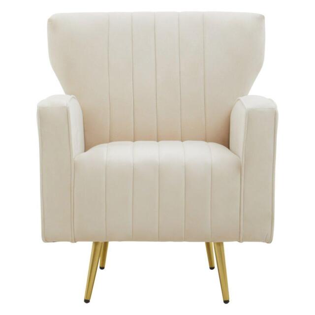 Fifty Five South Hayley Natural Velvet Armchair - image 1