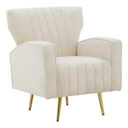 Fifty Five South Hayley Natural Velvet Armchair - thumbnail 4