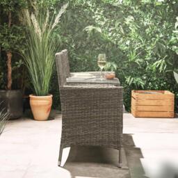 VonHaus Bali Grey Rattan Garden Loveseat - thumbnail 5