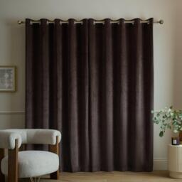 Catherine Lansfield Super Thermal Blackout Matt Velour Eyelet Curtains - thumbnail 2