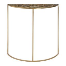 Fifty Five South Vita Half Moon Console Table with Black Agate Top