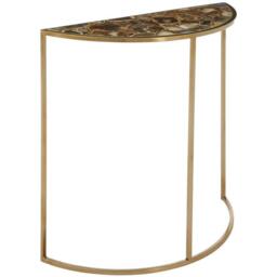 Fifty Five South Vita Half Moon Console Table with Black Agate Top - thumbnail 2
