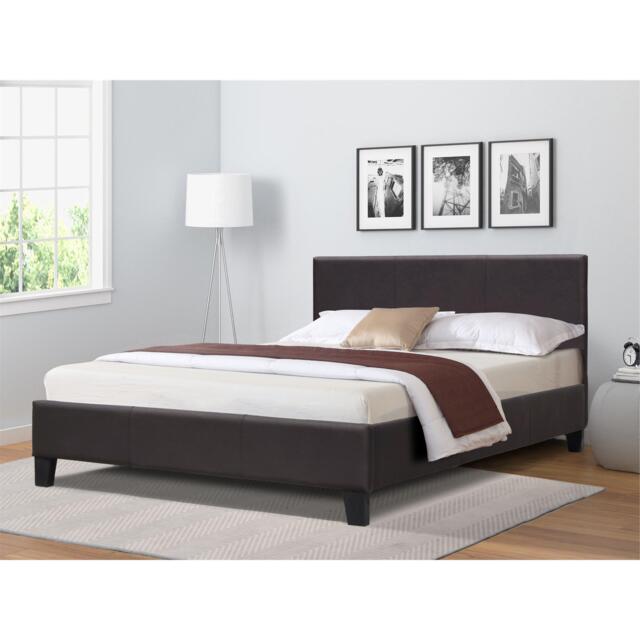 Comfy Living Faux Leather Ottoman Bed and Mattress