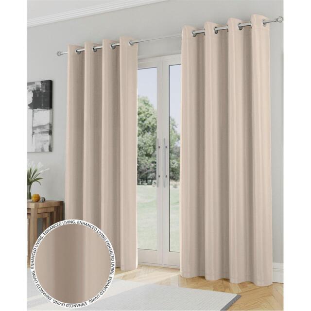 Enhanced Living Supersoft Natural Thermal Blockout Eyelet Curtains - image 1