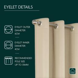 Enhanced Living Supersoft Natural Thermal Blockout Eyelet Curtains - thumbnail 3