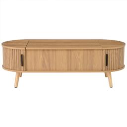 Urban Meuble Lift Up Oval Coffee Table With Hidden Storage - thumbnail 9