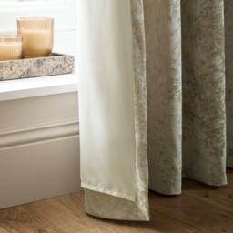 Catherine Lansfield Crushed Velvet Lined Eyelet Curtains - thumbnail 4