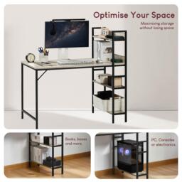 Lassic Vida Designs Brooklyn Computer Desk With 3 Shelves - thumbnail 6