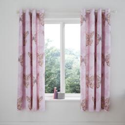 Catherine Lansfield Enchanted Butterfly Reversible Eyelet Curtains - thumbnail 3