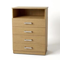 FurnitureR 4-Drawer Chest with Open Shelf - thumbnail 2