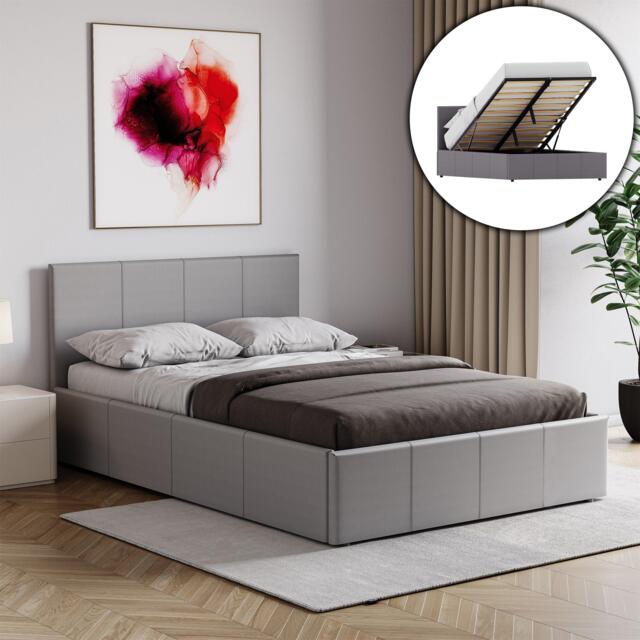 Lassic Lisbon S Double Ottoman F Leather Bed & Mattress - image 1